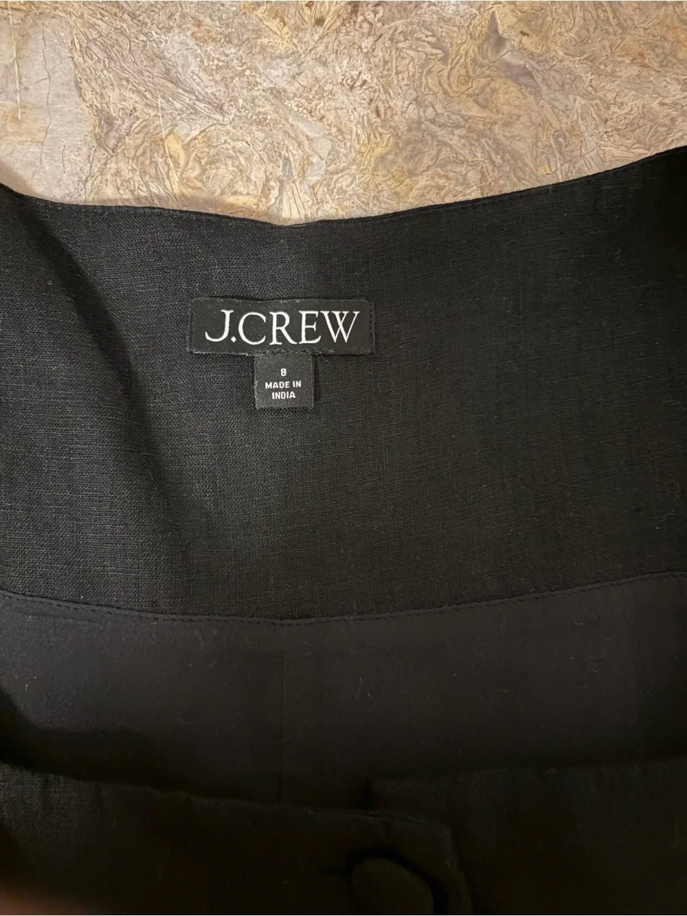 J. Crew Black Sleeveless Buttoned Square-Neck Vest